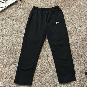 Black Nike size medium open bottom sweatpants - unisex